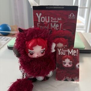 Skullpanda "You Found Me!" Plush Doll Pendant - Red